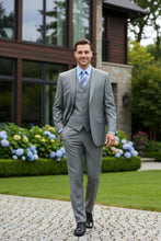 Vinci "Preston" Medium Grey 2-Button Notch Suit (3-Piece Set)