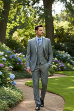 Vinci "Preston" Medium Grey 2-Button Notch Suit (3-Piece Set)