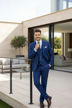 Vinci "Preston" Twilight Blue 2-Button Notch Suit (3-Piece Set)
