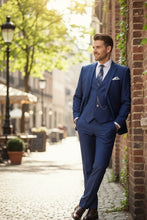 Vinci "Preston" Twilight Blue 2-Button Notch Suit (3-Piece Set)