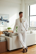 Vinci "Preston" White 2-Button Notch Suit (3-Piece Set)