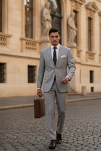 "Seersucker" Black 2-Button Notch Suit (2-Piece Set)