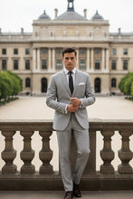 "Seersucker" Black 2-Button Notch Suit (2-Piece Set)