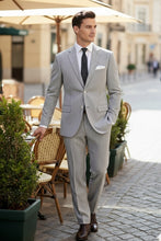 "Seersucker" Black 2-Button Notch Suit (2-Piece Set)