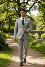 Vinci "Seersucker" Black 2-Button Notch Suit (2-Piece Set)