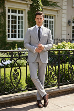 Vinci "Seersucker" Black 2-Button Notch Suit (2-Piece Set)