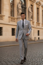 Vinci "Seersucker" Black 2-Button Notch Suit (2-Piece Set)