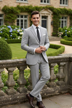 Vinci "Seersucker" Black 2-Button Notch Suit (2-Piece Set)