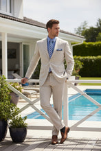 Vinci "Seersucker" Tan 2-Button Notch Suit (2-Piece Set)