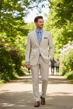 Vinci "Seersucker" Tan 2-Button Notch Suit (2-Piece Set)
