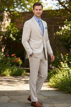 Vinci "Seersucker" Tan 2-Button Notch Suit (2-Piece Set)