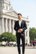 Vinci "Sleek" Black Vinci 1-Button Shawl Tuxedo (2-Piece Set)