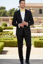 Vinci "Sleek" Black Vinci 1-Button Shawl Tuxedo (2-Piece Set)