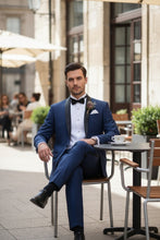 Vinci "Sleek" Blue 1-Button Shawl Tuxedo (2-Piece Set)