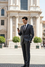 Vinci "Sleek" Grey 1-Button Shawl Tuxedo (2-Piece Set)