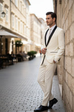 "Sleek" Ivory Vinci 1-Button Shawl Tuxedo (2-Piece Set)