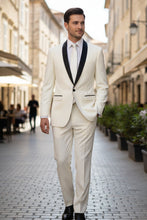 "Sleek" Ivory Vinci 1-Button Shawl Tuxedo (2-Piece Set)