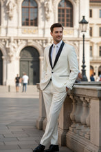 "Sleek" Ivory Vinci 1-Button Shawl Tuxedo (2-Piece Set)