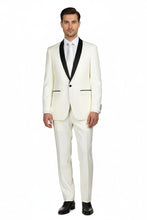 "Sleek" Ivory Vinci 1-Button Shawl Tuxedo (2-Piece Set)