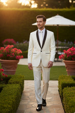 "Sleek" Ivory Vinci 1-Button Shawl Tuxedo (2-Piece Set)