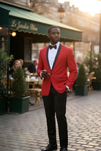 Vinci "Sleek" Red Vinci 1-Button Shawl Tuxedo (2-Piece Set)