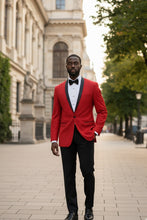 Vinci "Sleek" Red Vinci 1-Button Shawl Tuxedo (2-Piece Set)