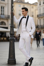 Vinci "Sleek" White Vinci 1-Button Shawl Tuxedo (2-Piece Set)