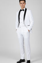 Vinci "Sleek" White Vinci 1-Button Shawl Tuxedo (2-Piece Set)