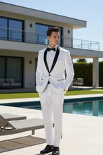 Vinci "Sleek" White Vinci 1-Button Shawl Tuxedo (2-Piece Set)