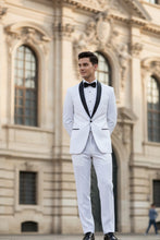 Vinci "Sleek" White Vinci 1-Button Shawl Tuxedo (2-Piece Set)