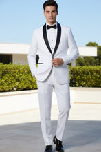 Vinci "Sleek" White Vinci 1-Button Shawl Tuxedo (2-Piece Set)
