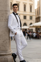 Vinci "Sleek" White Vinci 1-Button Shawl Tuxedo (2-Piece Set)