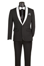 Vinci "Spectrum" Black 1-Button Shawl Tuxedo (3-Piece Set)