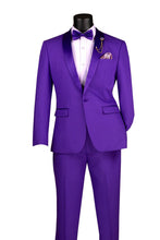 Vinci "Spectrum" Royal Purple 1-Button Shawl Tuxedo (3-Piece Set)