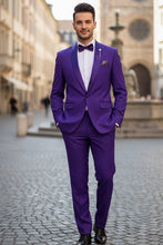 Vinci "Spectrum" Royal Purple 1-Button Shawl Tuxedo (3-Piece Set)