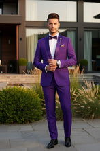 Vinci "Spectrum" Royal Purple 1-Button Shawl Tuxedo (3-Piece Set)