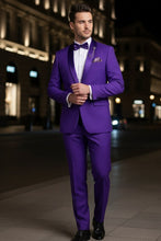 Vinci "Spectrum" Royal Purple 1-Button Shawl Tuxedo (3-Piece Set)