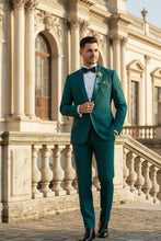 "Spectrum" Teal 1-Button Shawl Tuxedo (3-Piece Set)