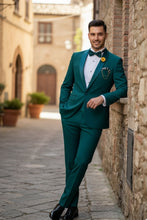 "Spectrum" Teal 1-Button Shawl Tuxedo (3-Piece Set)