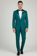 Vinci "Spectrum" Teal 1-Button Shawl Tuxedo (3-Piece Set)