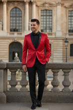 "Stretch Sateen" Red Tuxedo Jacket (Separates)