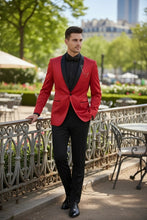 "Stretch Sateen" Red Tuxedo Jacket (Separates)