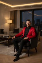 "Stretch Sateen" Red Tuxedo Jacket (Separates)