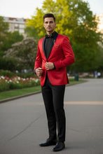 Vinci "Stretch Sateen" Red Tuxedo Jacket (Separates)