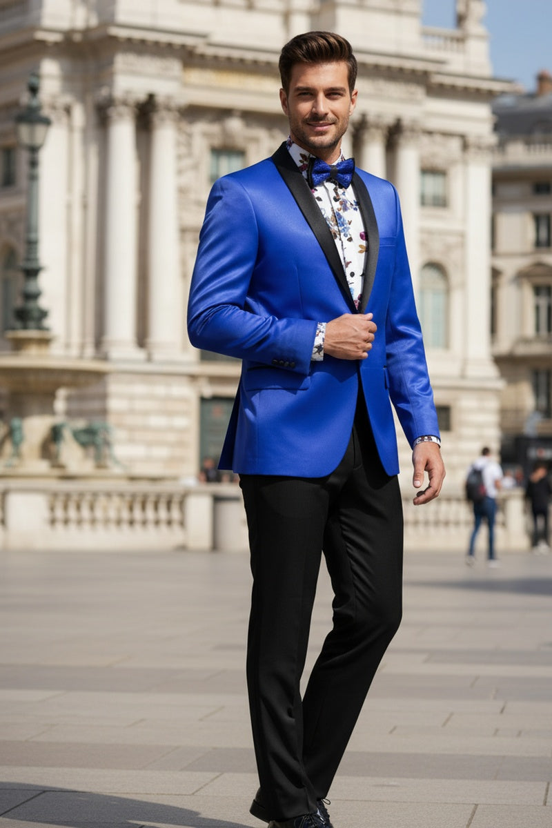 "Stretch Sateen" Royal Blue Tuxedo Jacket (Separates) "Stretch Sateen" Royal Blue Tuxedo Jacket (Separates)