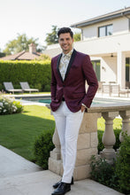 "Stretch Sateen" Wine Tuxedo Jacket (Separates)