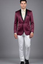 "Stretch Sateen" Wine Tuxedo Jacket (Separates)