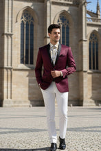 Vinci "Stretch Sateen" Wine Tuxedo Jacket (Separates)