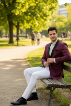 Vinci "Stretch Sateen" Wine Tuxedo Jacket (Separates)