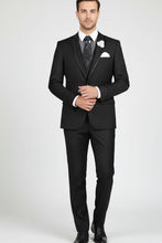 "Syracuse" Black Vinci 2-Button Notch Tuxedo (3-Piece Set)